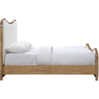 Arvada Cream Linen Textured Fabric Upholstered King Bed (3 Boxes)