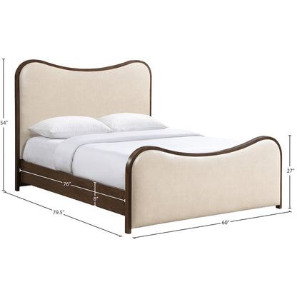 Arvada Cream Vegan Leather Upholstered Full Bed (3 Boxes)