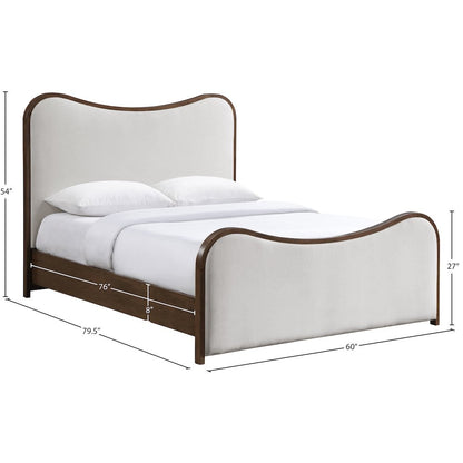 Arvada Beige Linen Textured Fabric Upholstered Full Bed (3 Boxes)