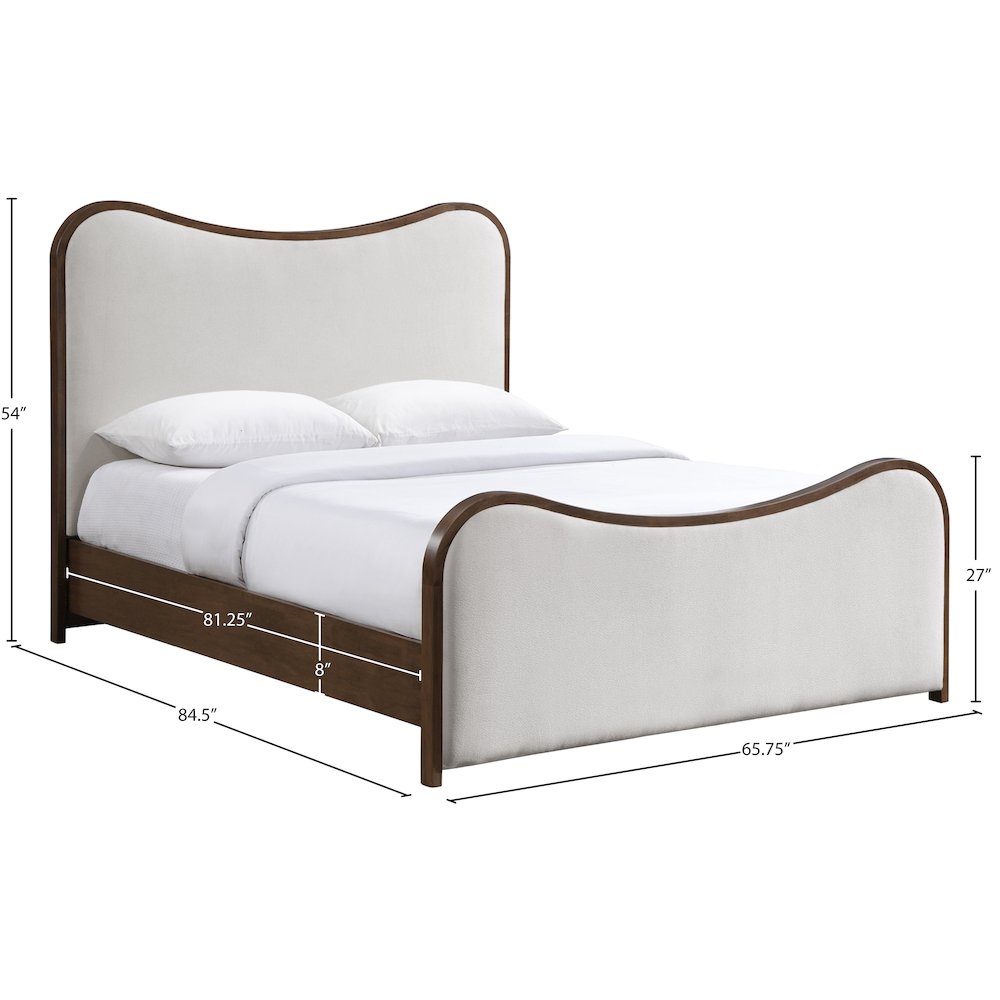 Arvada Beige Linen Textured Fabric Upholstered Queen Bed (3 Boxes)