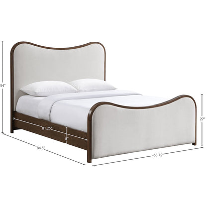 Arvada Beige Linen Textured Fabric Upholstered Queen Bed (3 Boxes)