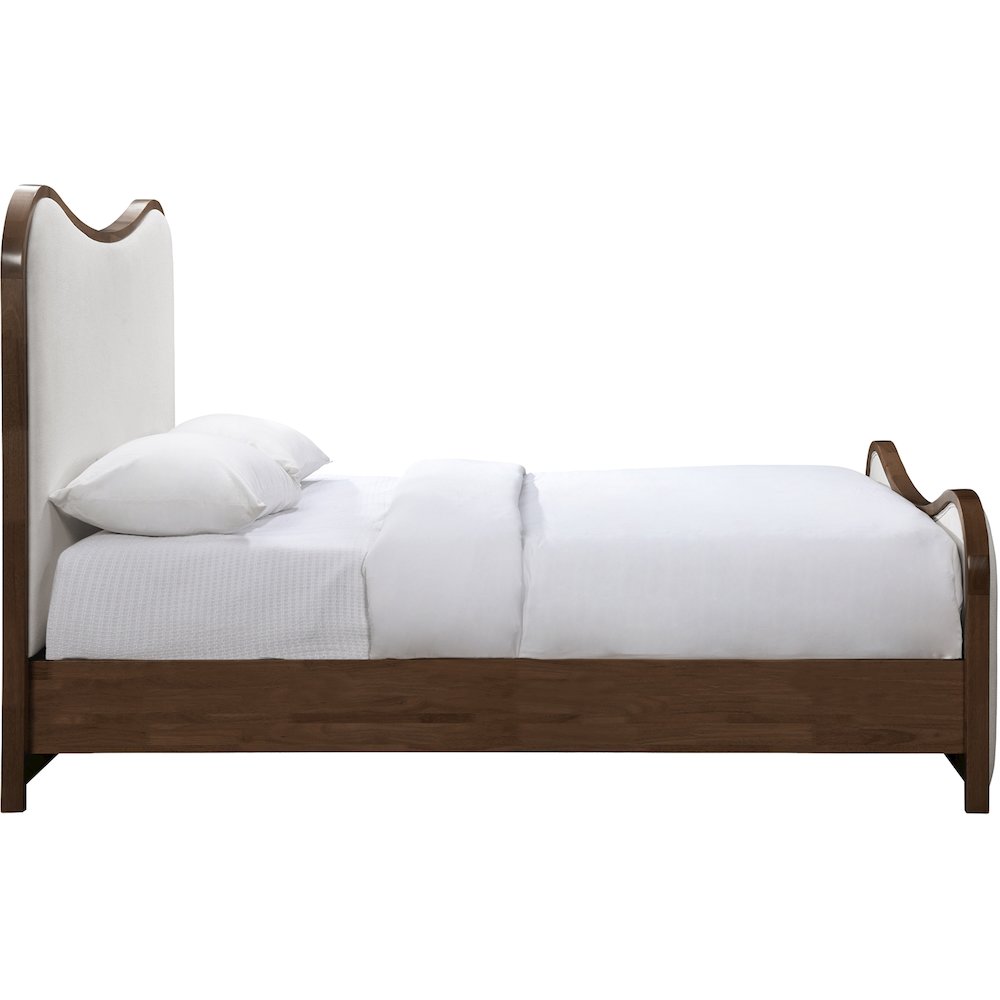 Arvada Beige Linen Textured Fabric Upholstered Queen Bed (3 Boxes)