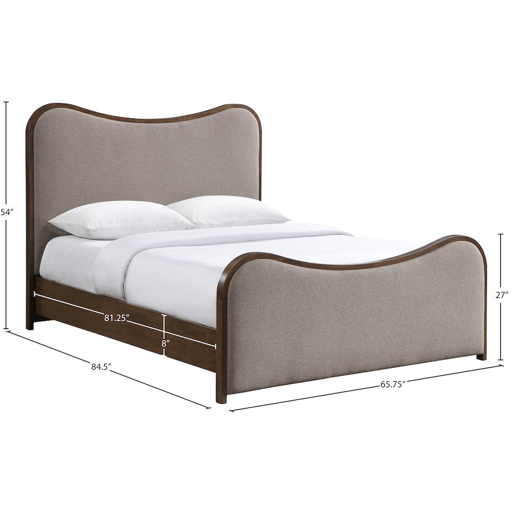 Arvada Brown Linen Textured Fabric Upholstered Queen Bed (3 Boxes)