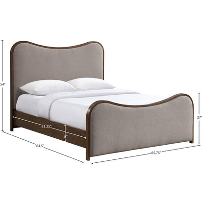 Arvada Brown Linen Textured Fabric Upholstered Queen Bed (3 Boxes)
