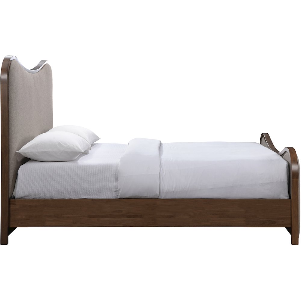 Arvada Brown Linen Textured Fabric Upholstered Queen Bed (3 Boxes)