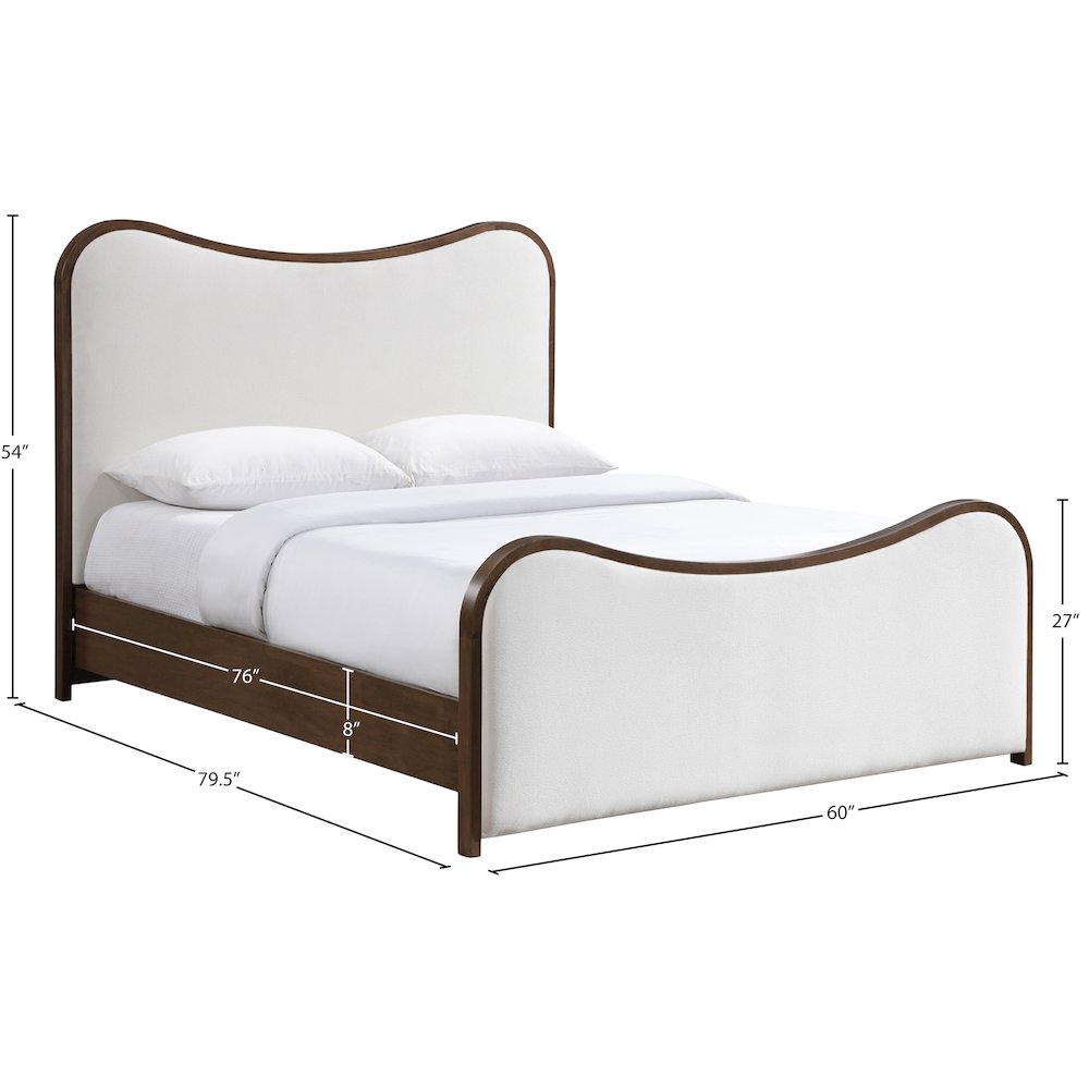 Arvada Cream Linen Textured Fabric Upholstered Full Bed (3 Boxes)