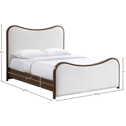 Arvada Cream Linen Textured Fabric Upholstered Queen Bed (3 Boxes)