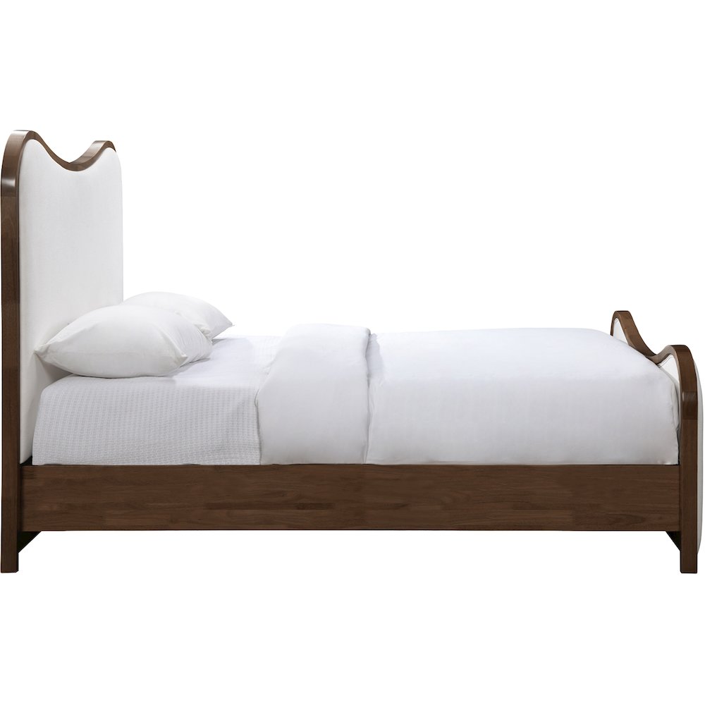 Arvada Cream Linen Textured Fabric Upholstered Queen Bed (3 Boxes)