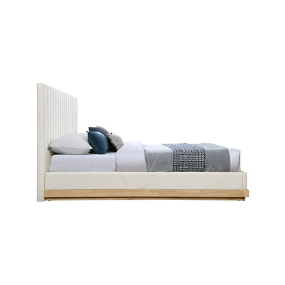 Emmet Cream Chenille Fabric Full Bed