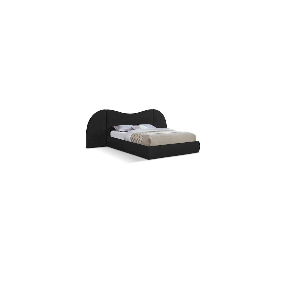 Everest Black Boucle Fabric King Bed