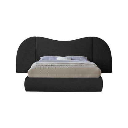 Everest Black Boucle Fabric King Bed