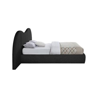 Everest Black Boucle Fabric King Bed