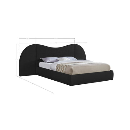 Everest Black Boucle Fabric Queen Bed