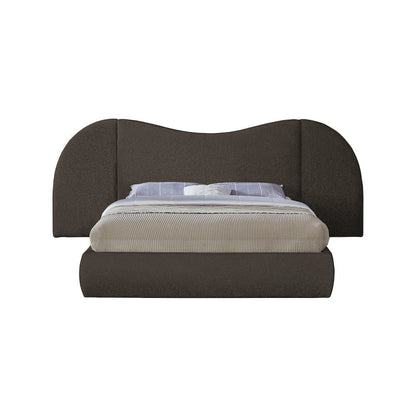 Everest Brown Boucle Fabric Queen Bed