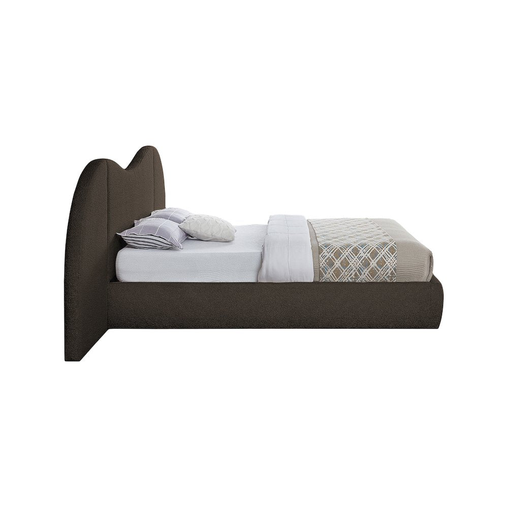 Everest Brown Boucle Fabric Queen Bed