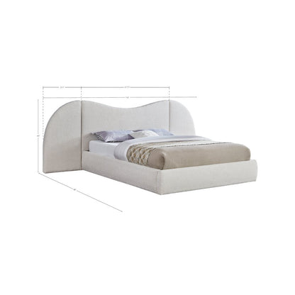 Everest Cream Boucle Fabric Queen Bed