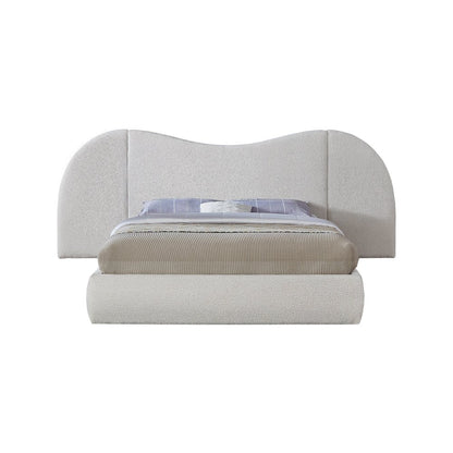 Everest Cream Boucle Fabric Queen Bed