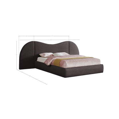 Everest Brown Linen Textured Fabric King Bed