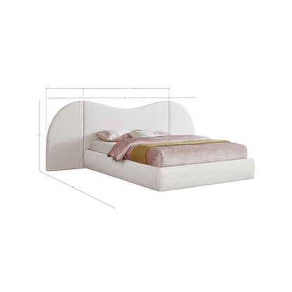 Everest Cream Linen Textured Fabric King Bed