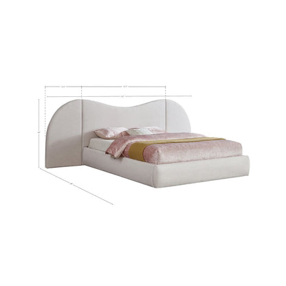 Everest White Linen Textured Fabric King Bed