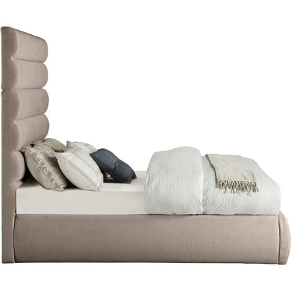 Adam Beige Linen Textured Fabric Full Bed