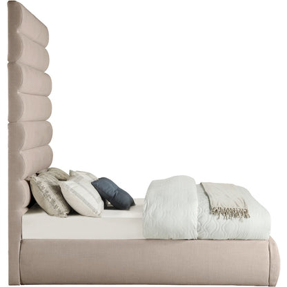 Adam Beige Linen Textured Fabric Full Bed