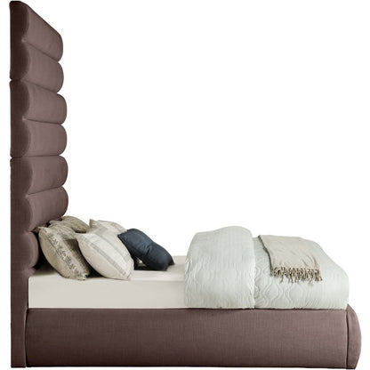 Adam Brown Linen Textured Fabric Full Bed
