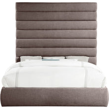 Adam Brown Linen Textured Fabric King Bed