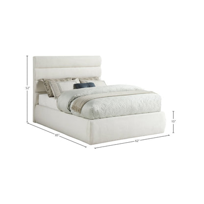 Adam Cream Linen Textured Fabric Full Bed