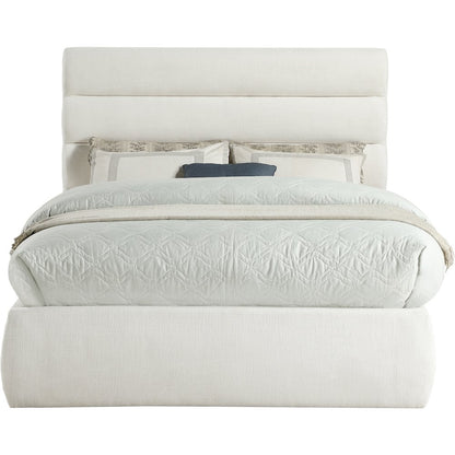 Adam Cream Linen Textured Fabric Full Bed
