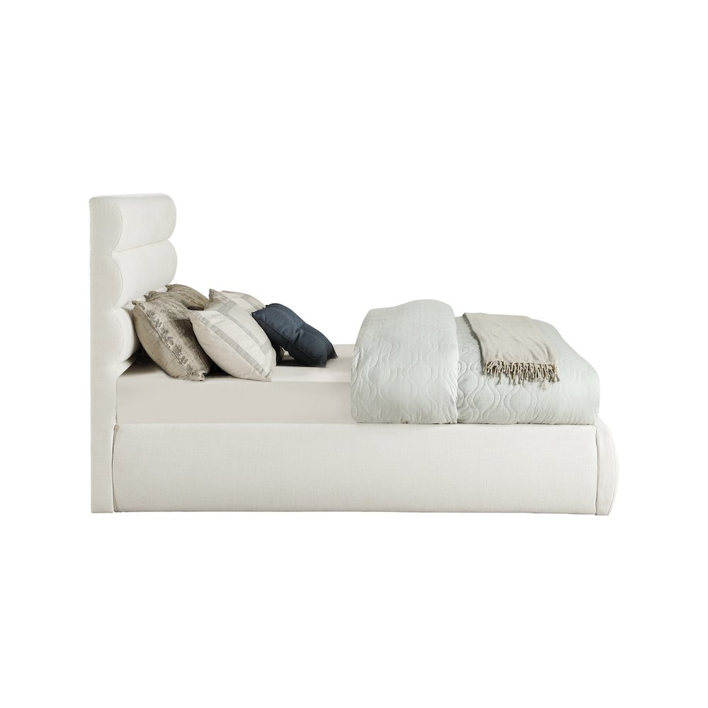 Adam Cream Linen Textured Fabric Full Bed