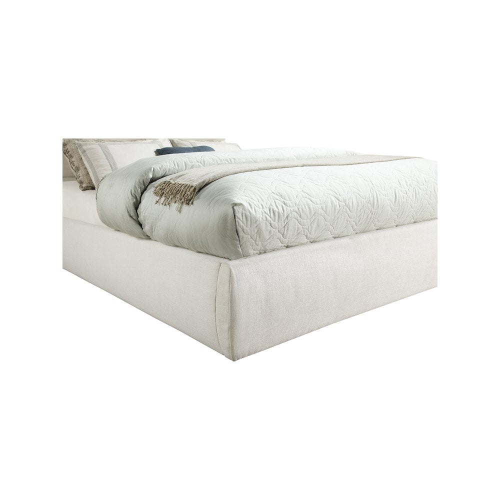 Adam Cream Linen Textured Fabric Full Bed