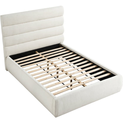 Adam Cream Linen Textured Fabric Full Bed