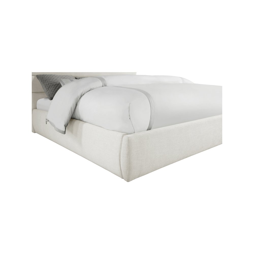 Adam Cream Linen Textured Fabric King Bed