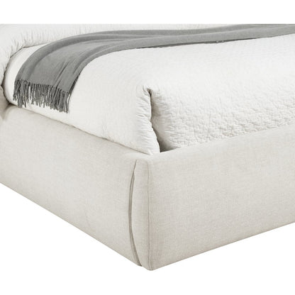 Adam Cream Linen Textured Fabric Queen Bed