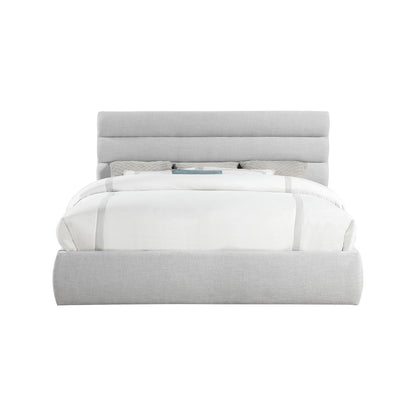 Adam Grey Linen Textured Fabric King Bed