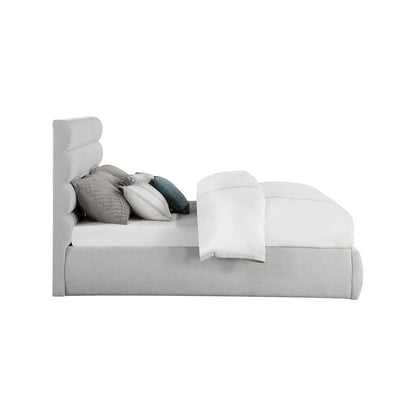 Adam Grey Linen Textured Fabric King Bed