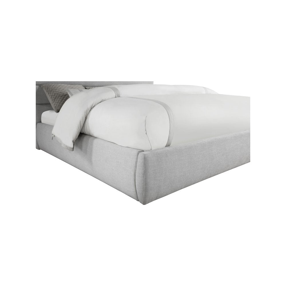 Adam Grey Linen Textured Fabric King Bed