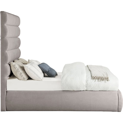 Adam Taupe Linen Textured Fabric Full Bed
