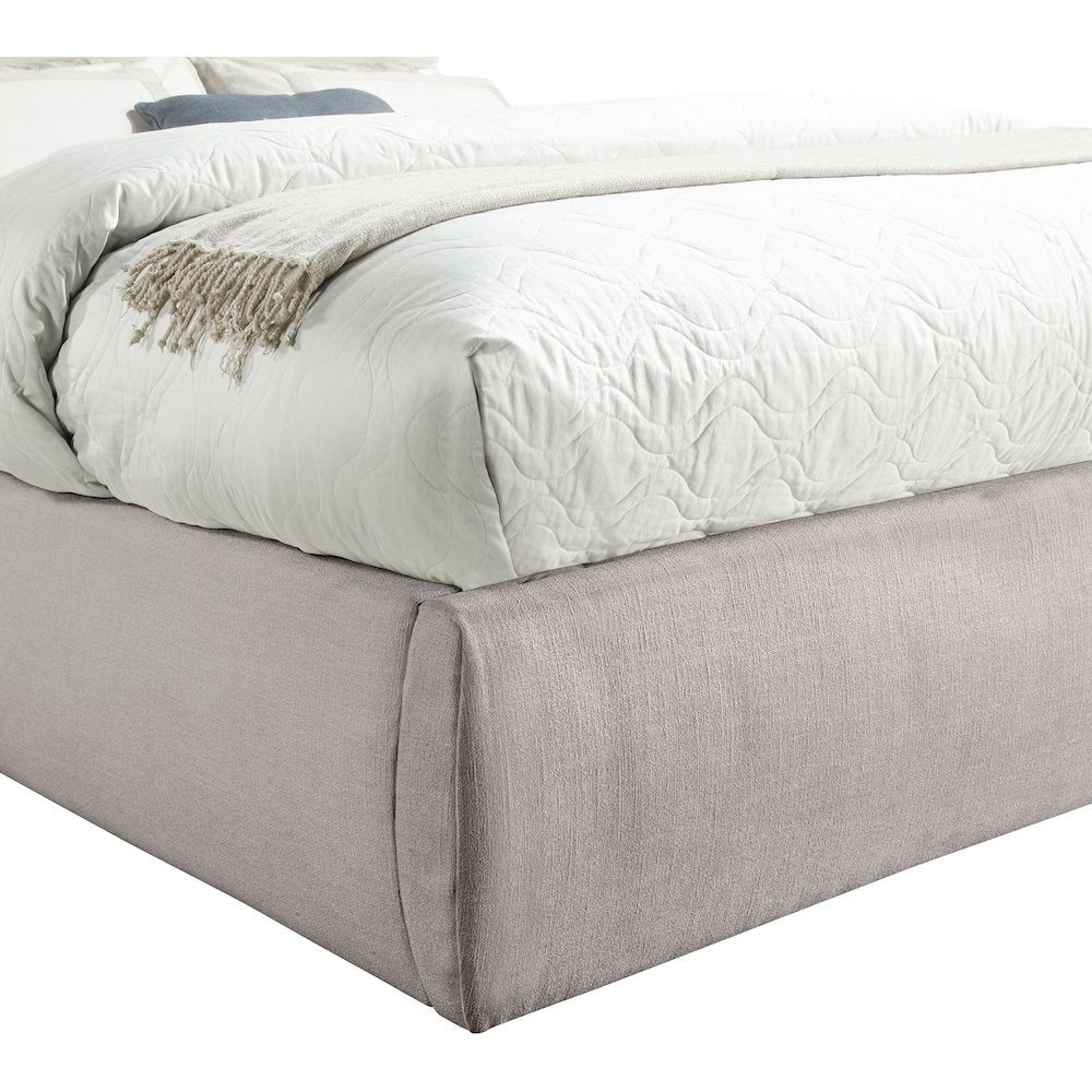 Adam Taupe Linen Textured Fabric Full Bed