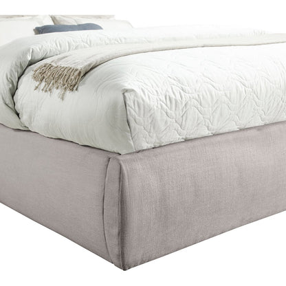 Adam Taupe Linen Textured Fabric Full Bed