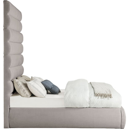 Adam Taupe Linen Textured Fabric Full Bed