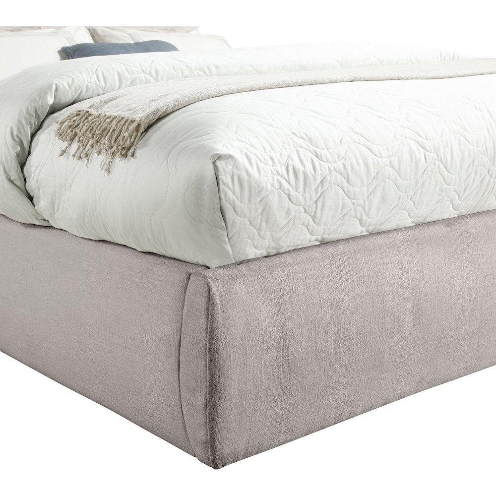 Adam Taupe Linen Textured Fabric Full Bed