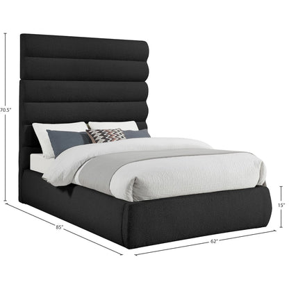 Adam Black Boucle Fabric Full Bed