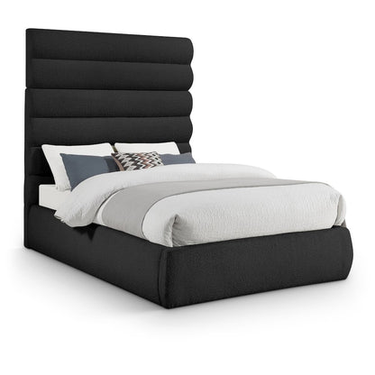 Adam Black Boucle Fabric Full Bed