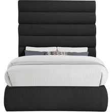 Adam Black Boucle Fabric Full Bed