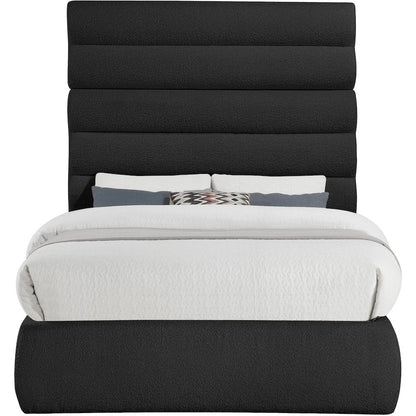 Adam Black Boucle Fabric Full Bed