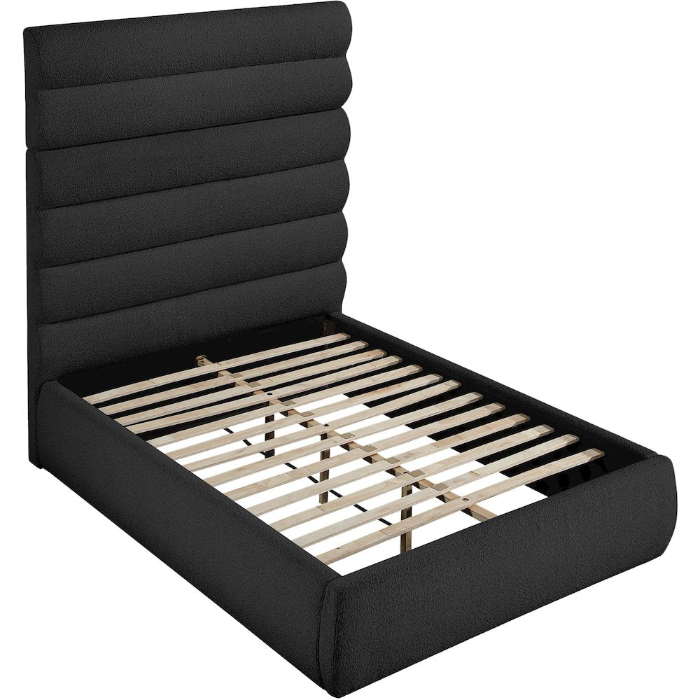 Adam Black Boucle Fabric Full Bed