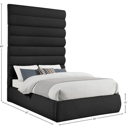 Adam Black Boucle Fabric Full Bed