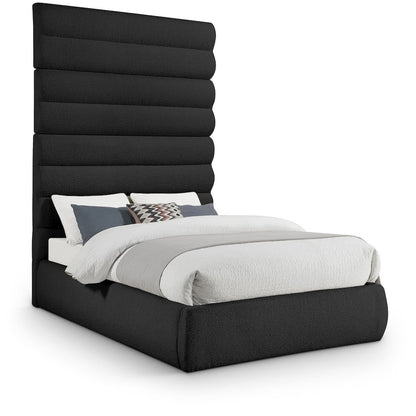 Adam Black Boucle Fabric Full Bed